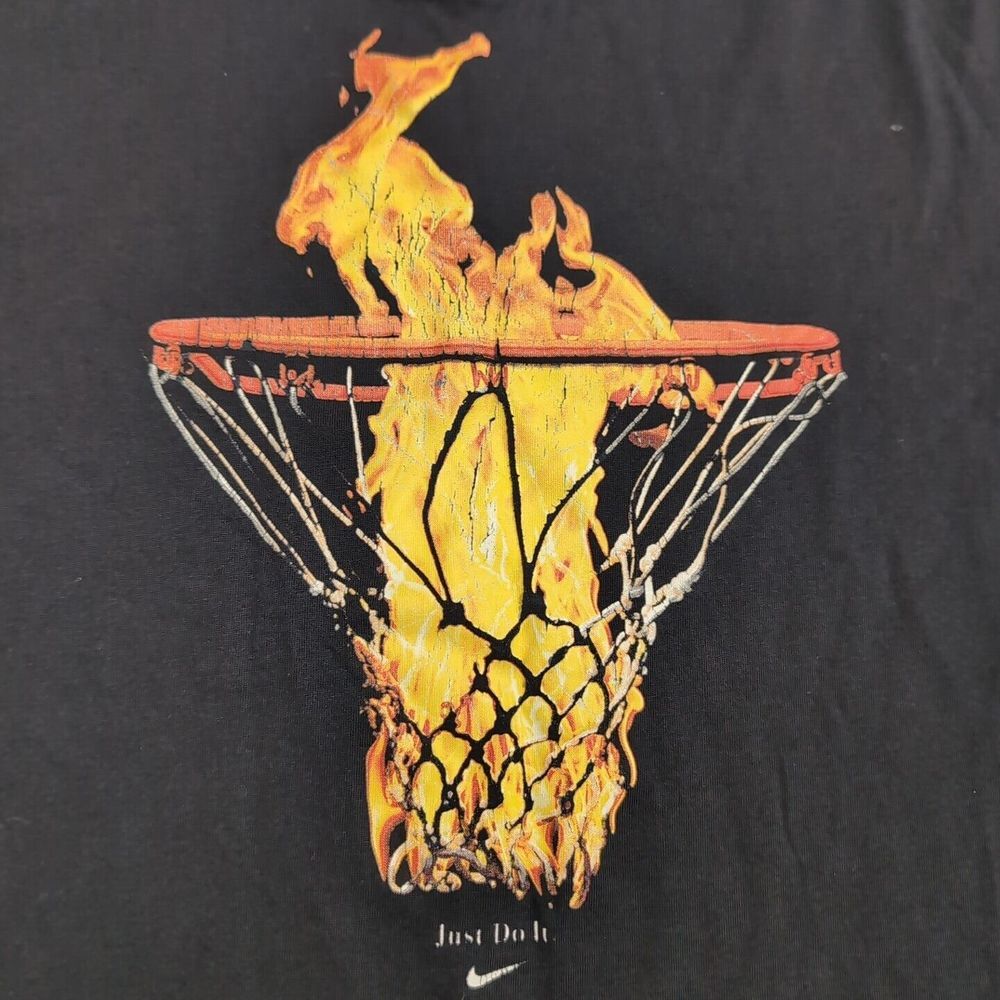 Nike‎ Dri-Fit Just Do It Basketball T-Shirt Mens Sz Med Black Athletic Cut